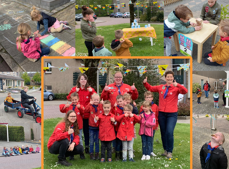 Aangepaste Koningsspelen voor de Bevers van de Teylersgroep.