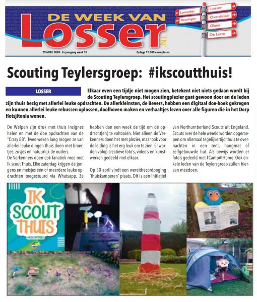 Week Van Losser - IkScoutThuis Teylersgroep Scouting 29 april 2020