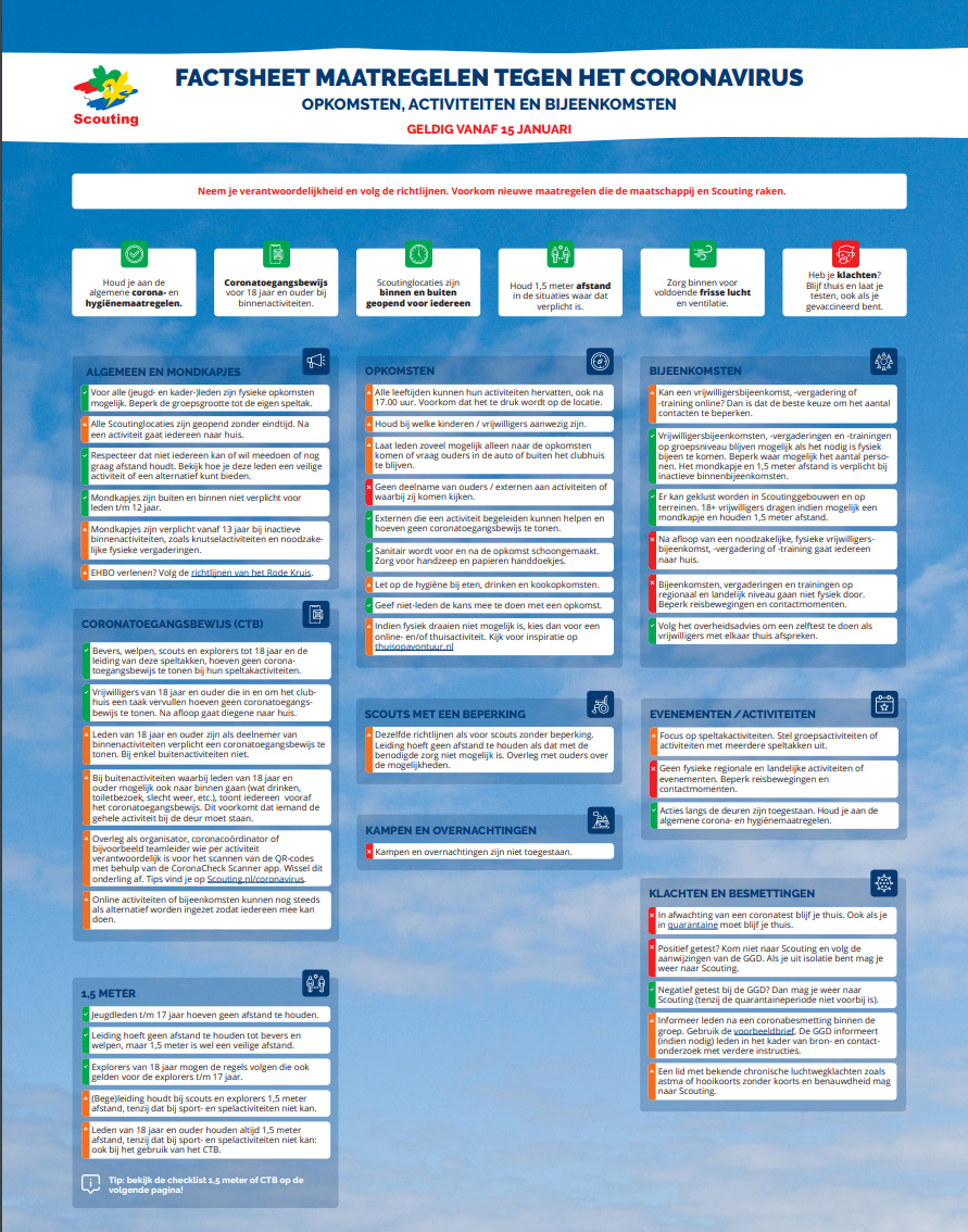 Corona Factsheet Scouting Nederland