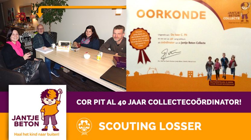 Cor Pit al 40 jaar collecte coordinator Jantje Beton