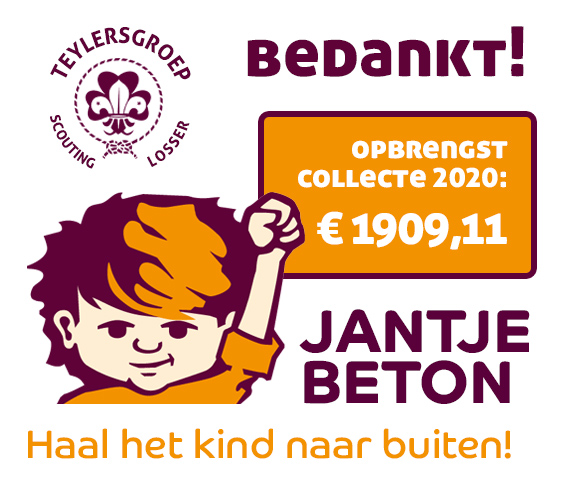 Opbrengst Jantje Beton Collectie 2020 door Scouting Losser